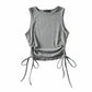 Women's Fashion Slim Side Drawstring Sleeveless Tank Top