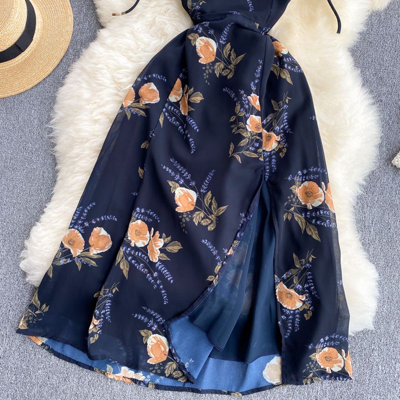 Ladies Chiffon Strap Seaside Resort Dress