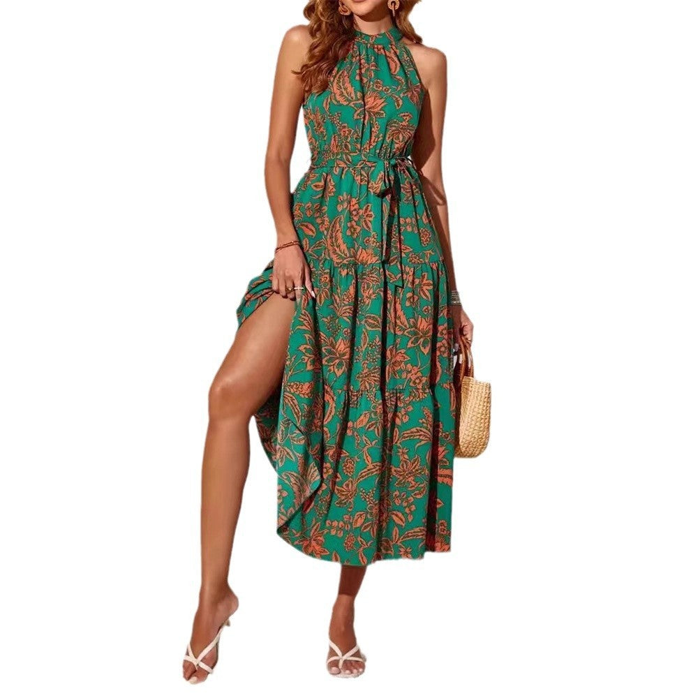 Robe sans manches à imprimé ethnique pour le printemps et l'été