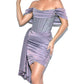 Women's Strapless Pleated Satin Dress
