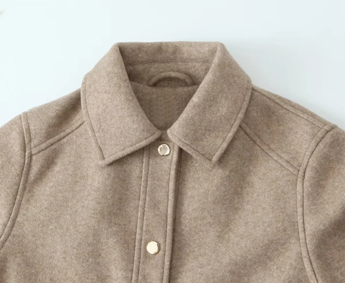 Veste courte douce et décontractée pour femme