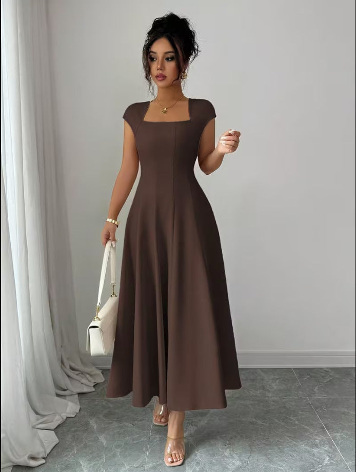 Fashionable And Elegant Slim-fit Tank Dress With A-line Skirt For Women