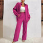 European And American Women's Clothing Solid Color Loose Drooping Smooth Pleated Casual Two-piece Suit