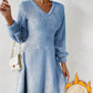 Women's Autumn And Winter Thickened Double-sided Plush V-neck Slimming Dress Pajamas