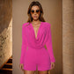 Women's Swing Collar Tight Long-sleeved One-piece Shorts