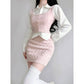Niche Bandage Dress Sweater Vest Girl Hip Skirt Autumn Suit Women