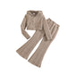 Autumn And Winter New Knit Ribbed Long-sleeve Hooded Zip-up Sweater