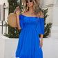 Women's Temperament Square Collar Lace-up Bow A- Line Skirt