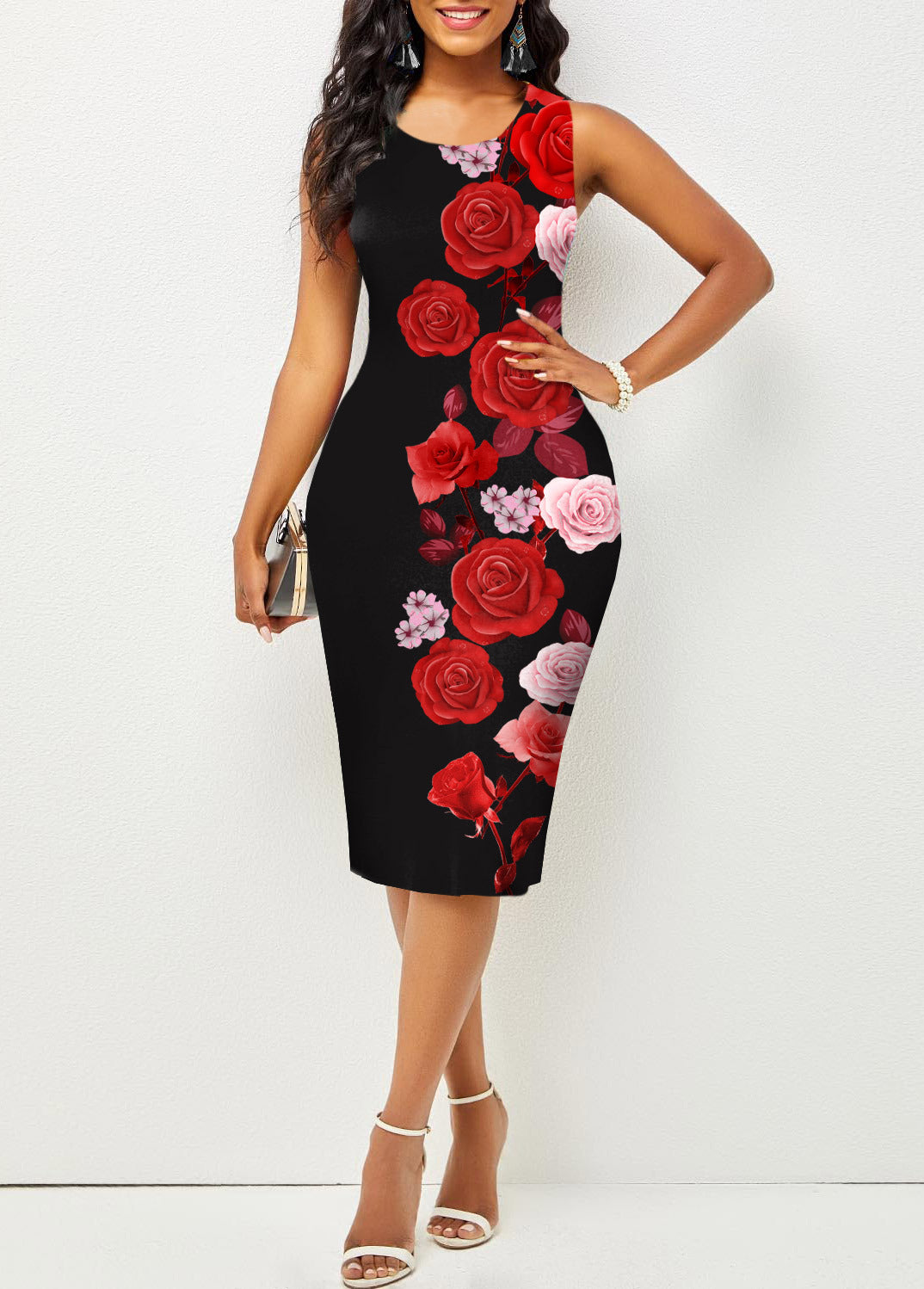 Women's Autumn And Winter Long Sleeve Hip Print Dress