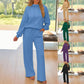 Women's Casual Hooded Long Sleeve Pullover Sweatshirt And Sweatpants Suit