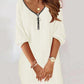 Simple Solid Color V-neck Knitted Long-sleeved Dress