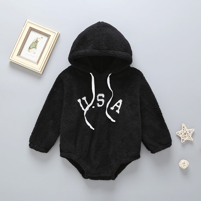 Barboteuse en peluche pour bébé, pull une pièce mignon pour tout-petit, barboteuse d'automne et d'hiver
