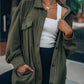 Women's Fashion Polo Collar Single-breasted Long Sleeve Shirt Coat