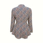 Printed Commute Style Long Sleeve Lapel Suit Elegant Irregular Loose-fitting Coat Top