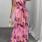Plus-size Womens Round-neck Pleated Dress With A Traditional Chinese-style Print