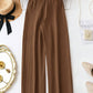 Women's Casual Solid Color Straight Wide-Leg Pants With Belt