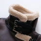 Women's Suede Fur Integrated Motorcycle Jacket