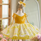 Golden Western Style Girls Birthday Short Formal Dress