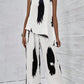 Printed Irregular Top Two-piece Pants Women