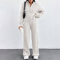 Autumn And Winter New European And American Women's Casual Loose Zip Top And Trousers Two-piece Set