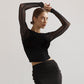 Women's Pleated Long-sleeved T-shirt Top