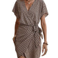 Lace-up Loose Batwing Sleeve V-neck Women's Dress
