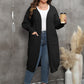Pull ample mi-long tissé grande taille, style européen et américain, manteau à manches lanternes et double poche