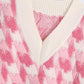 Women's V-Neck Sleeveless Check Pullover Knit Vest