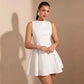 Solid-color A-line Sleeveless Slim-fit Elegant Tea Party Dress