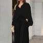 Women's Printed Shirt Wide Leg Pants Fashion Casual Set