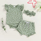 Combinaison à manches volantées et motif floral pour garçons et filles