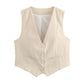 Women's Loose Button Decoration Multi-color Versatile Vest