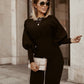 Solid Color Lantern Sleeve Waist One-step Skirt