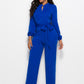 Women's Fashionable Solid Color Wide Leg Jumpsuit