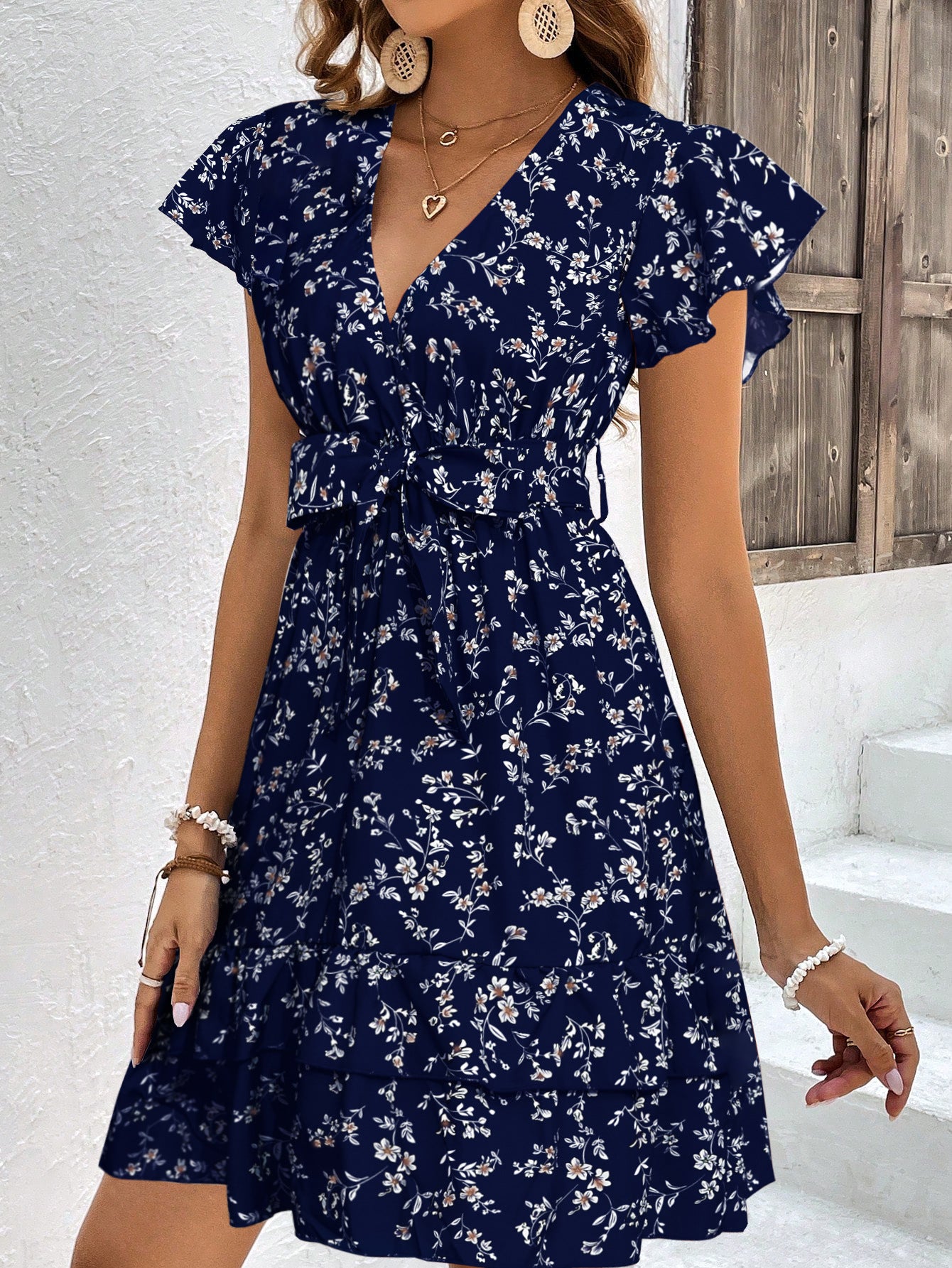 Women's Belt Waist-tied Jumpsuit Skirt