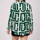 Plus Size Women's Blouse Geometric Pattern