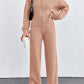 Autumn And Winter New European And American Women's Casual Loose Zip Top And Trousers Two-piece Set