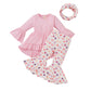 Girls Big Skirt Hem Top Shorts Hair Band Three-piece Suit