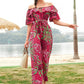 Fashion Printing Casual Lace Up Jumpsuit