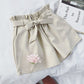 Summer Korean Bow Tie Shorts Loose slimming high waist wide leg pants pants