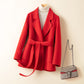 Manteau en laine coupe slim, double face, pure laine et cachemire