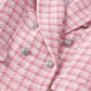 Women's Temperament Fashion Textured Check Double Breasted Blazer
