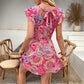 Vacation Waist-tight Round Neck Short Sleeve Dress