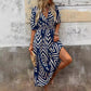Loose Women's Wear Elegant Style Random Printing Tie-dye Large Swing Dress