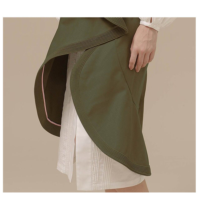 Shirt dress irregular high waist skirt