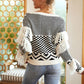 Women's Fashion Plaid V-neck Tassel Sweater