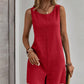 Women's Solid Color Sleeveless Jumpsuit Shorts