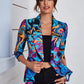 Cardigan Coat Candy Color Loose Print Casual Long Sleeve Ladies