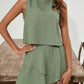 Fashion Sleeveless Top Shorts Suit