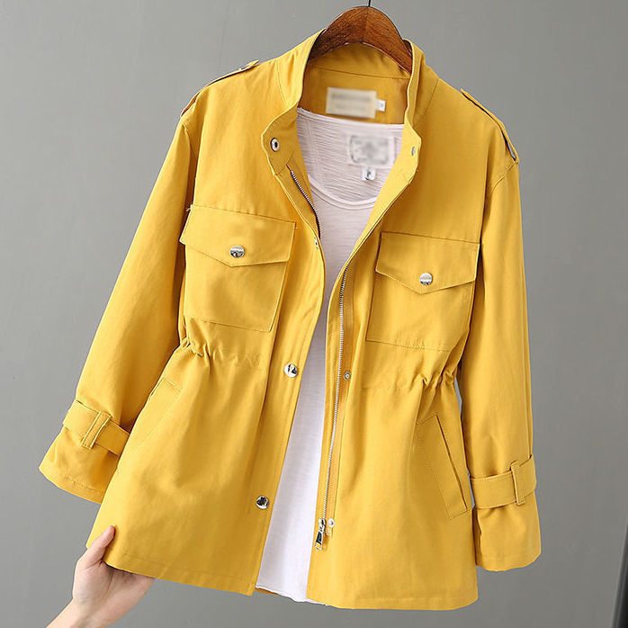 Trench coat with waist